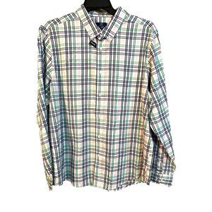 New George Men's Classic Fit Plaid Button-Down Shirt XL